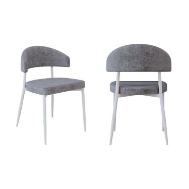 Imagem de Cadeira Bless Fixa com 4 Pés 55 X 52,5 X 77,5 Cm com 2 Unidades Cinza/Branco