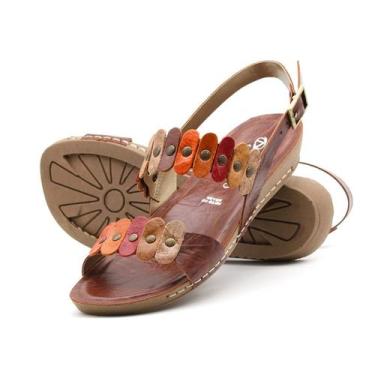 Imagem de Sandália Flatform Goa Em Couro Crush Rust - 14248Cr - Andacco