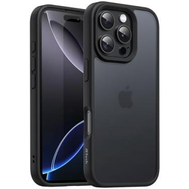 Imagem de JETech Capa Matte para iPhone 16 Pro 6,3 Polegadas, Case Proteção Contra Quedas de Nível Militar à Prova de Choque, Capinha Traseira Translúcida Fosca, Anti-Impressão Digital (Preto)