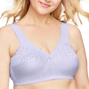 Imagem de Glamorise Sutiã feminino plus size MagicLift de algodão sem aro #1001, Lilás, 54C