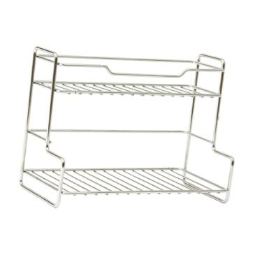 Imagem de IEUDNS Prateleira de armazenamento de cozinha, porta-tempero, portátil, resistente, multifuncional, organizador de banheiro, para casa, mesa, sala de estar, Prata