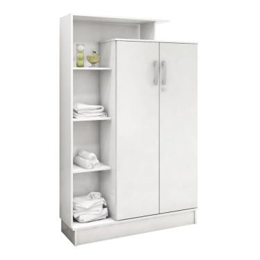 Imagem de Armário Organizador Multiuso Quarto Lavanderia Sapateira 2 Portas 6 Prateleiras C/ Chave Elite