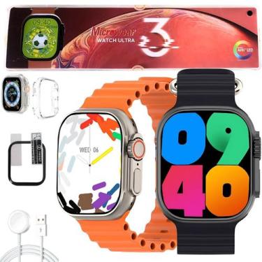 Imagem de Smartwatch Relogio Masculino Feminino Watch Ultra 3 Gps Nfc Kit Case e
