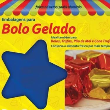 Imagem de Embalagem Laminada Para Bolo Gelado, Trufa, Pão De Mel e Cone Trufado - 20x22 Cm PCT C/100 Unidades (Azul Escuro)