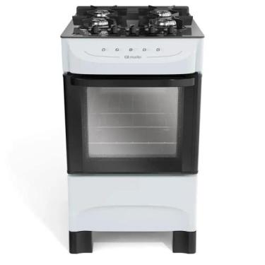 Imagem de Fogão com forno Mueller branco 4 Bocas com mesa de vidro Bivolt, Bivol