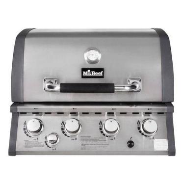 Imagem de Churrasqueira A Gás De Embutir 4 Queimadores Inox 93x58x71cm - Mr Beef