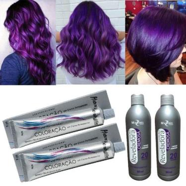 Imagem de Kit Tinta Violine 02 Coloração e 02 OX 20 90ml Mairibel