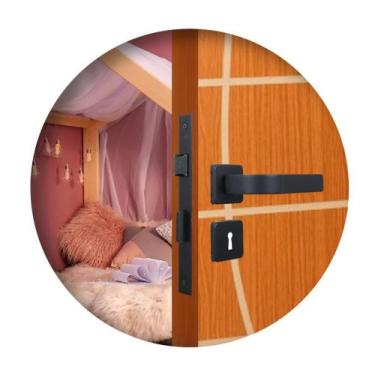 Imagem de Fechadura Porta Quarto Sala Escritório Interna Roseta Módena Preto Fos