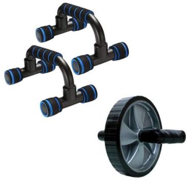 Imagem de Kit Treinamento Funcional Ab Rolo Roda Com Apoio Abwheel Fit - Infinit
