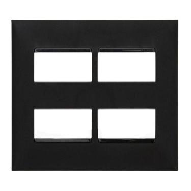 Imagem de Placa 4X4 2+2 Postos Separados Preta Pial Plus+ Legrand