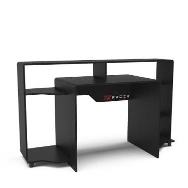 Imagem de Mesa Gamer Politorno XT Racer Control, Logo Vermelho, Preto - 40220424