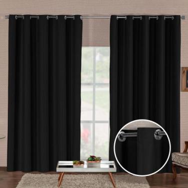 Imagem de Cortina Blackout Com Ilhós Para Sala E Quarto 2,80M X 1,80M Blecaute -
