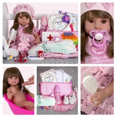 Imagem de Bebe Menina Reborn Realista Princesa 100% Silicone + Itens - Cegonha R