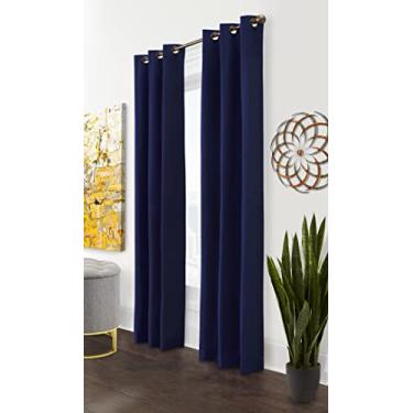 Imagem de Painel de cortina de algodão isolado Winmate – Par 101,6 cm x 160 cm em azul marinho