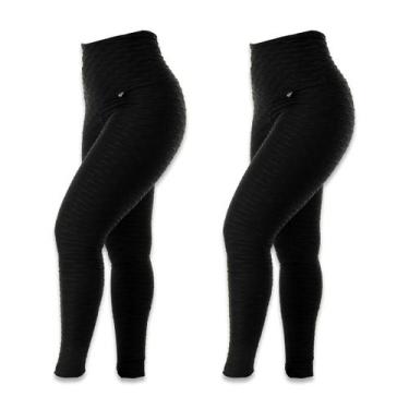 Imagem de Kit 2 Calças Legging Feminina Bubble - Click Mais Bonita, Preto, M