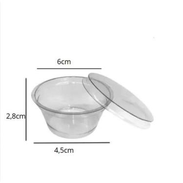 Imagem de Potinho Transparente Molheira Pote Pra Molho maionese patê delivery Ta