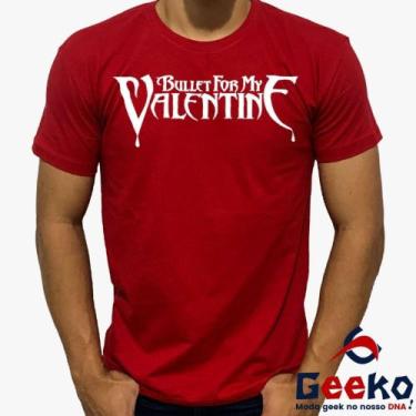 Imagem de Camiseta Bullet for My Valentine 100% Algodão Rock Geeko, Vermelho gol