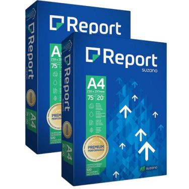 Imagem de Kit 1000 folhas de papel sulfite a4 report premium 75 gramas por m2 - 
