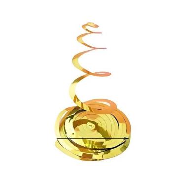Imagem de Espiral Metalizado 55Cm Dourado Unidade - Studio Das Festas, Dourado