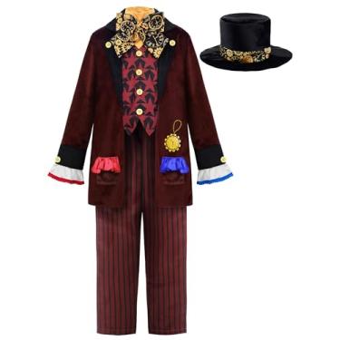Imagem de ReliBeauty Hatter Costume Kids Wonderland Character Costume Boys for World Book Day, 6-7/130
