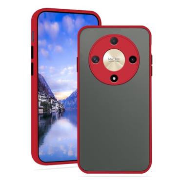 Imagem de Anlalish Capa protetora compatível com Honor Magic 6 Lite translúcida fosca, Honor Magic 6 Lite, à prova de choque, TPU (vermelho)