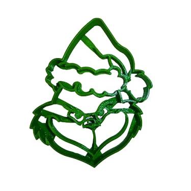Imagem de GRINCH HEAD DR SEUSS CARTOON PERSONAGEM FILME DE NATAL COOKIE CUTTER FERRAMENTA DE COZEDURA FONDANT 3D IMPRESSO EUA PR682