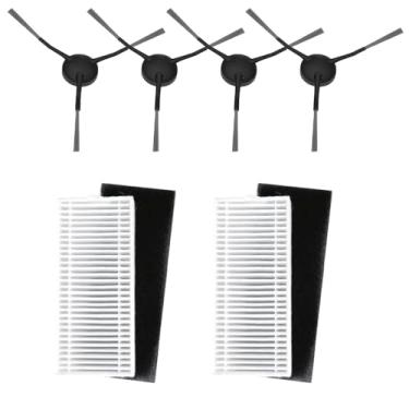 Imagem de Peças de reposição para iHome Nova S1 Pro, iHRVS1PRO-3BLK, iHRVS1-3BLKS, iHRV9-BLKS aspirador robótico, 4 escovas laterais 2 filtros