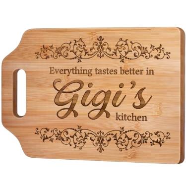 Imagem de AceThrills Presentes Gigi para vovó, presentes para aniversário Gigi, Natal, Dia das Mães - Tábua de corte de bambu gravada 30 cm C × 21 cm L × 0,1 cm A