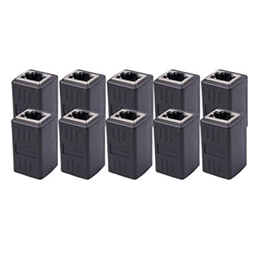 Imagem de REXUS Extensor Ethernet RJ45 Acoplador de cabo de rede Internet fêmea para conector fêmea acoplador em linha para cabo de extensão Ethernet Cat5/Cat5e/Cat6/Cat7 (pacote com 10)