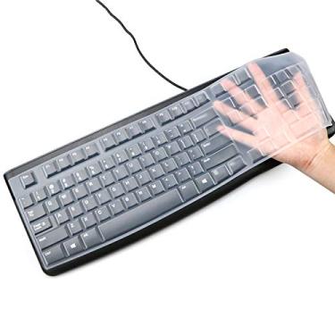 Imagem de Capa de silicone para teclado ergonômico Logitech K120 e MK120 Desktop USB com fio capa protetora ultrafina (para Logitech MK120 K120, transparente)