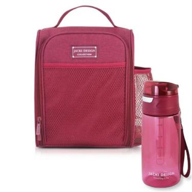 Imagem de Bolsa Térmica Lancheira Necessaire Marmita + Garrafa Squeeze Com Tampa