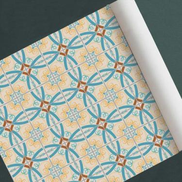 Imagem de Papel de parede adesivo azulejo ladrilho modelo retro - D. Lima Produt