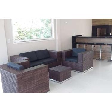 Imagem de Conjunto Sofá Poltronas Alumínio Fibra Sintética Varanda Piscina - Var