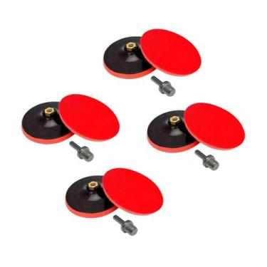 Imagem de Kit 4 Suporte Para Disco Pluma Boina 100mm  Esmerilhadeira M14 - MTX