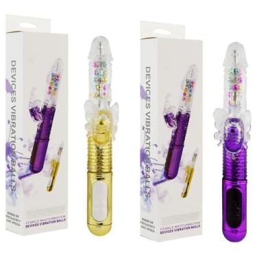 Imagem de Vibrador Rotativo Vai E Vem Recarregável - sexy import, Dourado