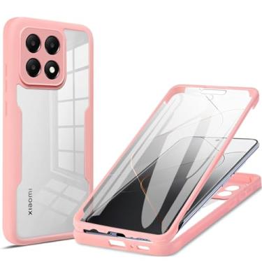 Imagem de Fofvccv Capa transparente para Xiaomi Poco X6 Pro 5G com protetor de tela, capa de telefone de camada dupla à prova de choque de corpo inteiro de 360° para Xiaomi Poco X6 Pro 5G / Redmi K70E 5G QB
