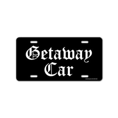 Imagem de Honey Dew Gifts, Carro de fuga, placa de licença frontal, etiquetas de carro, placas de vaidade para carros, placas de licença inovadoras, acessórios decorativos para carros, decoração de carro, 30 cm