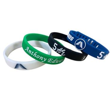 Imagem de Generic 4 pulseiras de silicone para basquete Anthony Edwards – Pulseira esportiva ajustável para fãs – Presente ideal para fãs e acessório de treinamento, azul