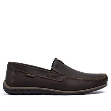 Imagem de Mocassim Masculino Pegada Grans em Couro Marrom Escuro, Marrom escuro,