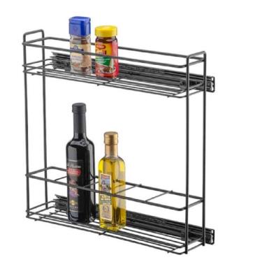 Imagem de 0180-Porta Garrafa Simples Lateral Preto - Schmitt-Trilho Telescopico