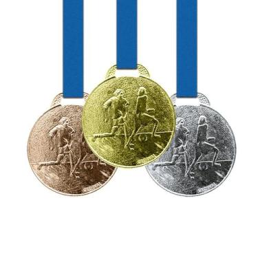 Imagem de 30 Medalhas Futebol Metal 35mm Ouro Prata Bronze - Gedeval