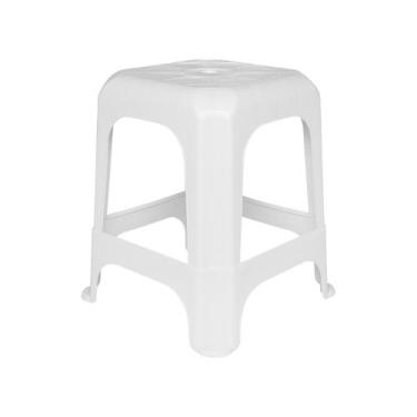 Imagem de Banco Plastico Banqueta Suporta Até 120kg - Jaguar, Branco