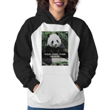 Imagem de Moletom Feminino Panda Fuck Racism! - Foca na Moda, Branco, Preto, P