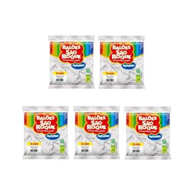 Imagem de Balão de Festa Látex Liso 5'' - Branco Polar - 5 pacotes - 250 unidade