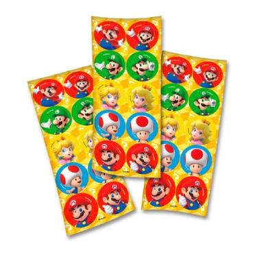 Imagem de Adesivo Redondo - Super Mario - 30 unidades - FestColor - Rizzo