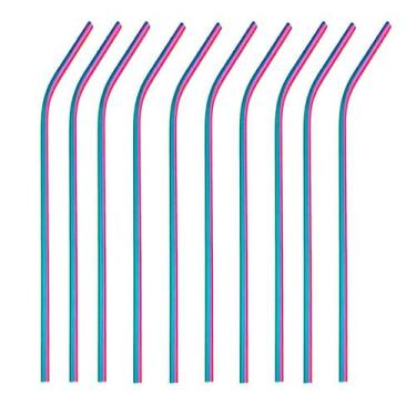Imagem de Kit 50 canudos de inox curvos  - CAN.U.DO, Rainbow