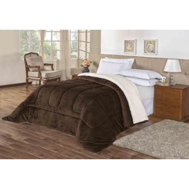 Imagem de Coberdrom Sherpa Edredom Dupla Face Cobertor Manta Felpuda Liso Cama S