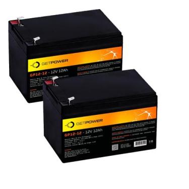 Imagem de Kit 2 Un Baterias Seladas 12V 12ah GetPower - Vrla (AGM) - GET POWER