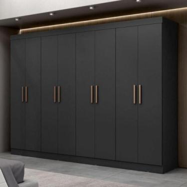 Imagem de Guarda Roupa Casal Paris 8 Portas Mdp Preto Fosco Maxel Preto - MAXEL 