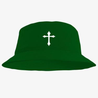 Imagem de Chapéu Bucket Hat Estampado Cruz - MP Moda Masculina, Único, Verde esc